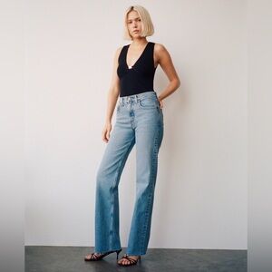 High Rise 90s Relaxed Frayed Hem Jean
